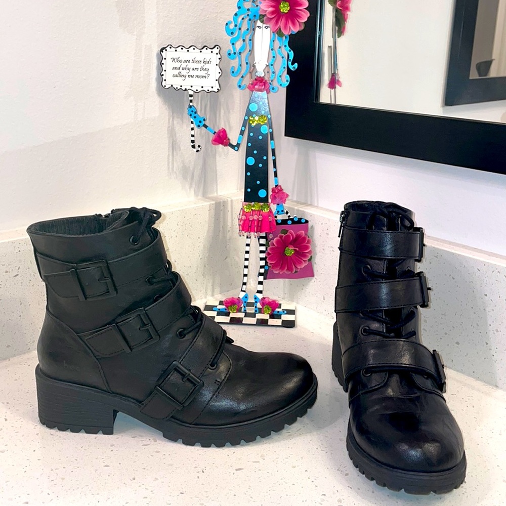 • SOLD • B.O.C Black Rosalee Motorcycle Bootie